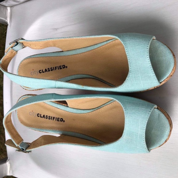 Cityclassified Shoes - Wedge sandals baby blue color